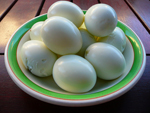 Hard boiled eggs without shells
